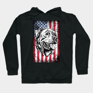 Patriotic Rottweiler American Flag Hoodie